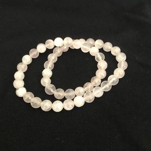 Rose quartz necklace or double strand bracelet